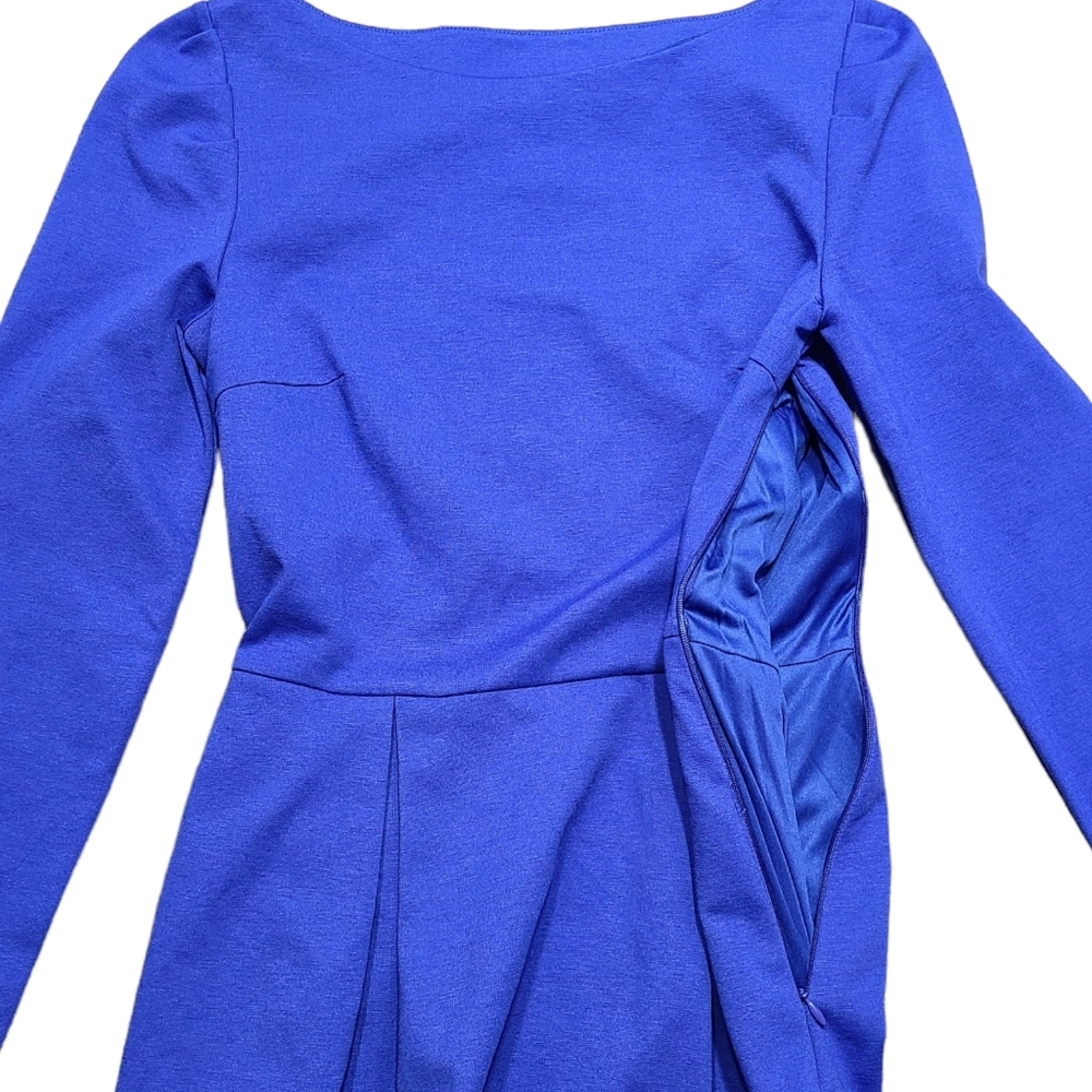 Boden Melanie Ponte Dress Long Sleeve Pleated Greek Blue - Picture 6 of 7